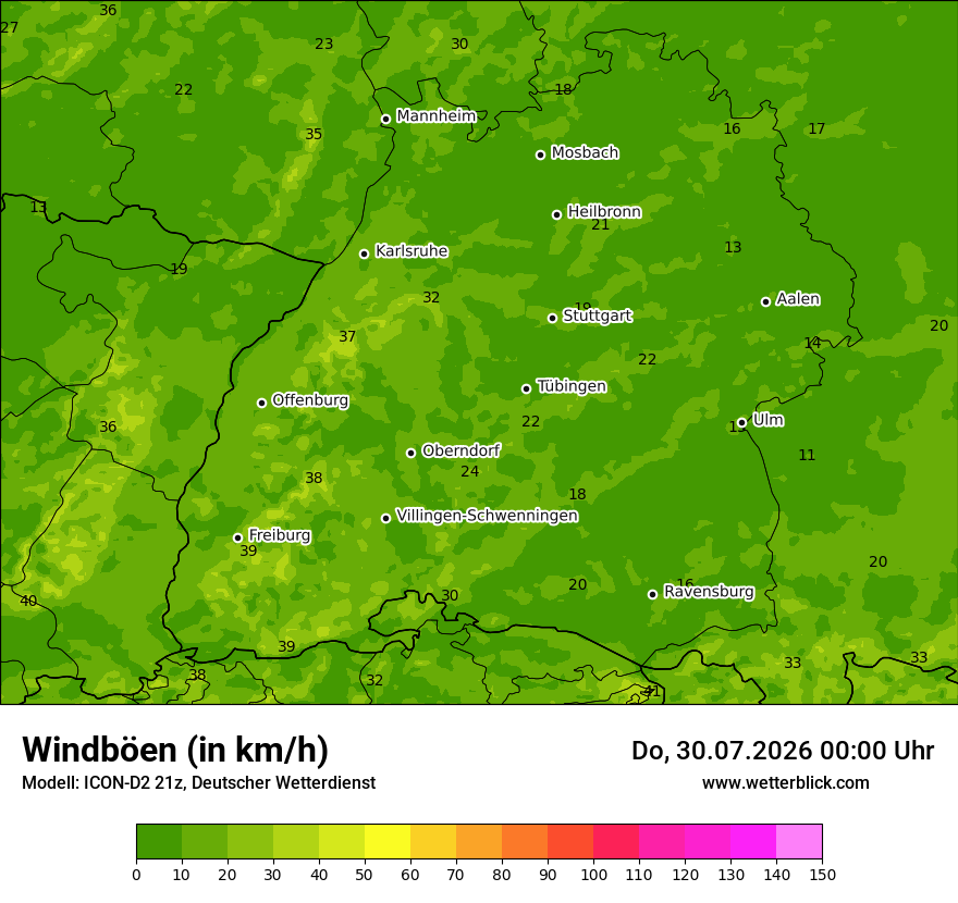 Maximale Windböen