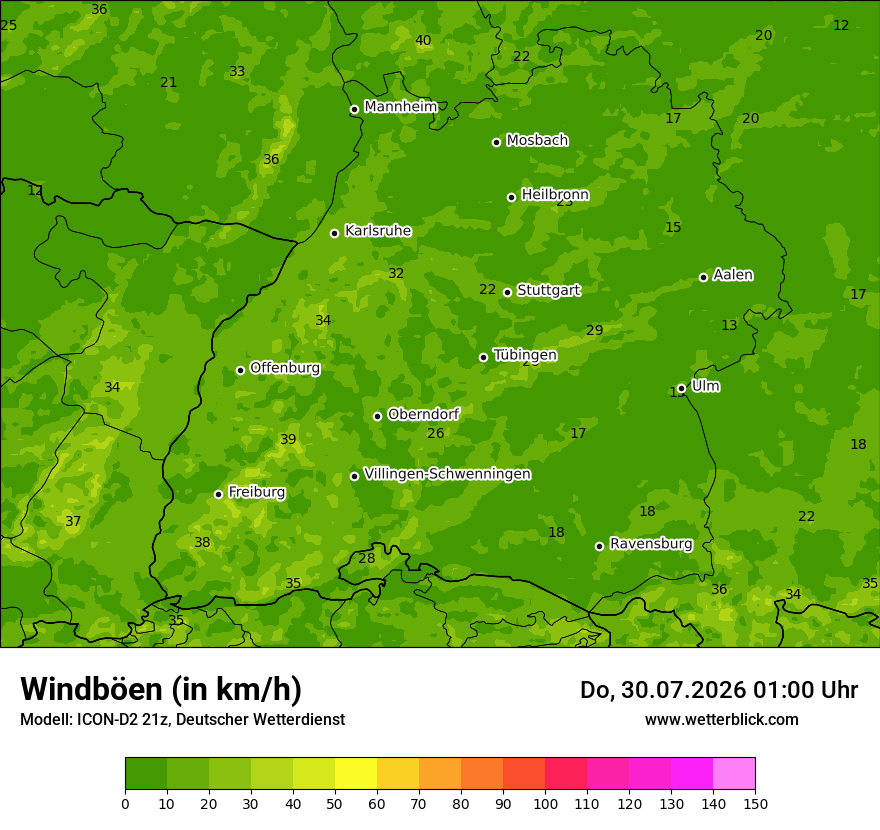 Maximale Windböen