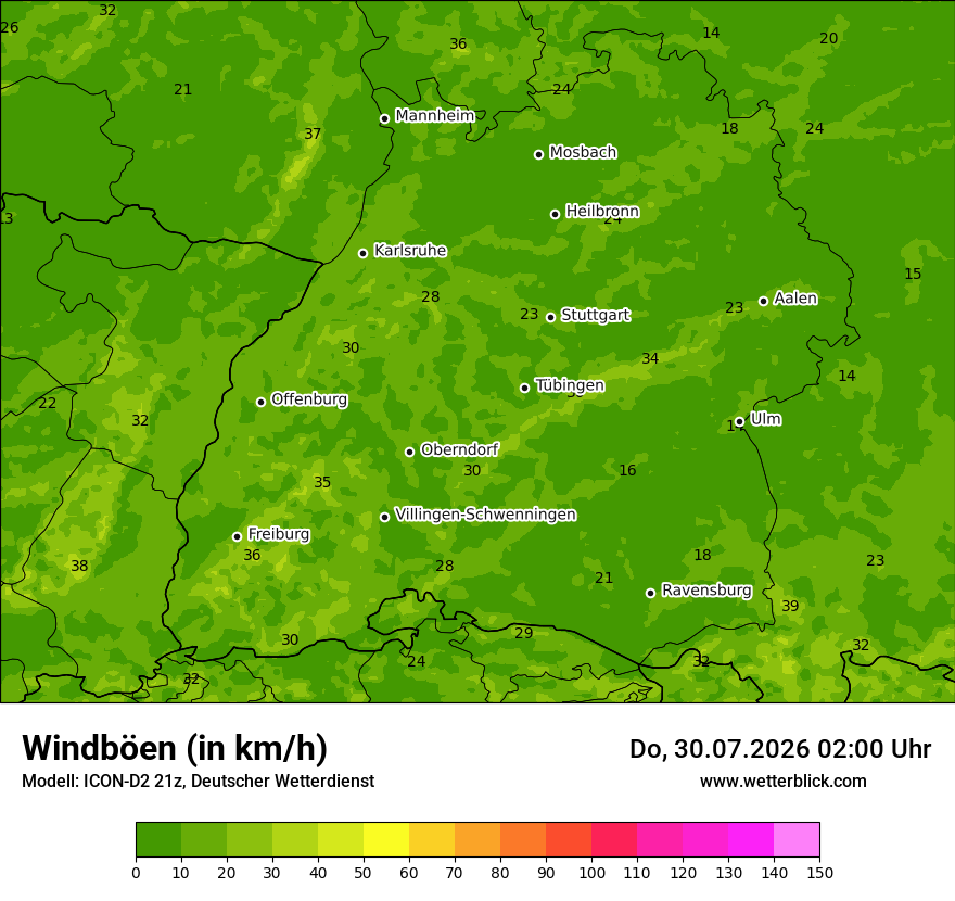 Maximale Windböen