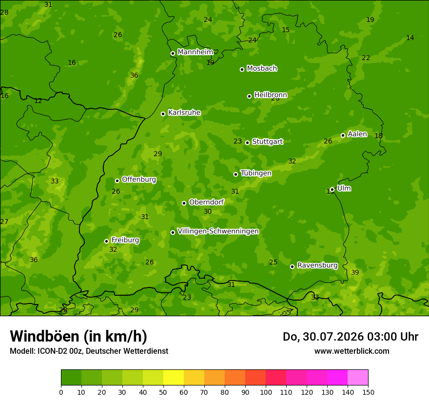 Maximale Windböen