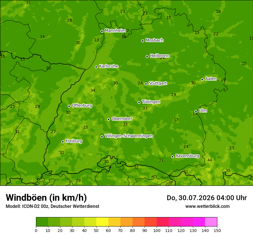 Maximale Windböen
