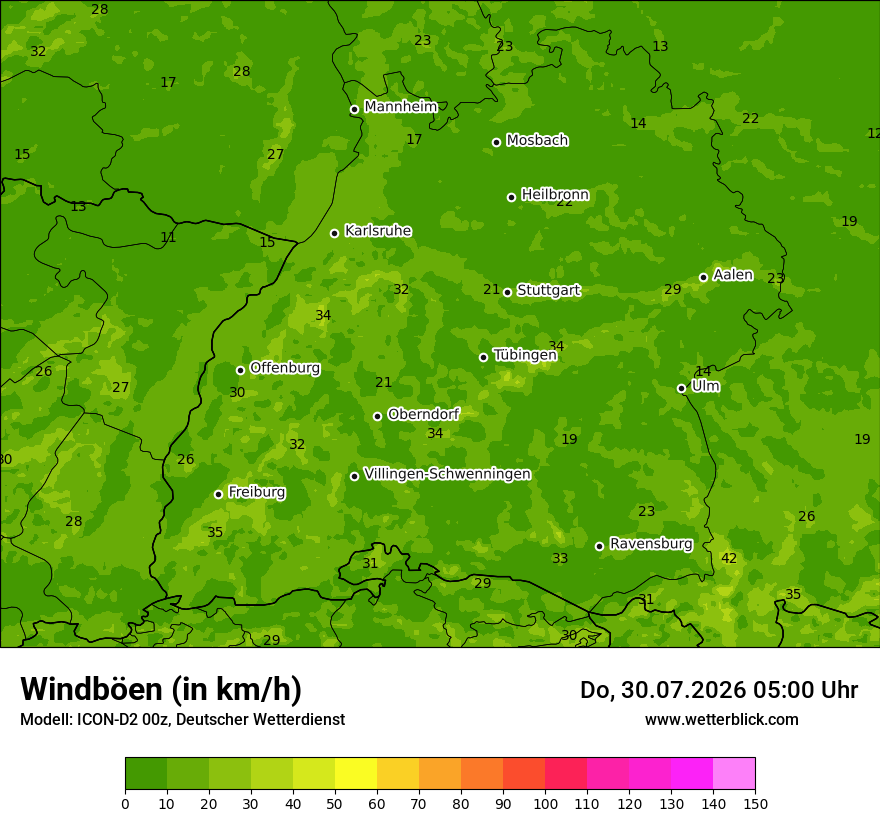 Maximale Windböen