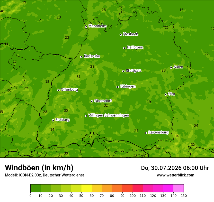Maximale Windböen