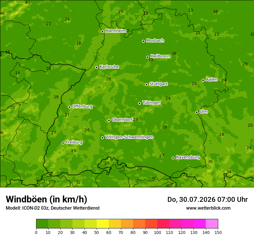 Maximale Windböen