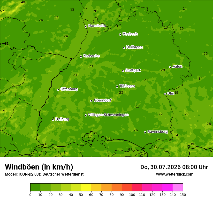 Maximale Windböen