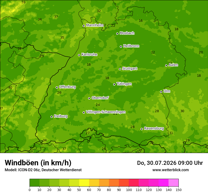 Maximale Windböen