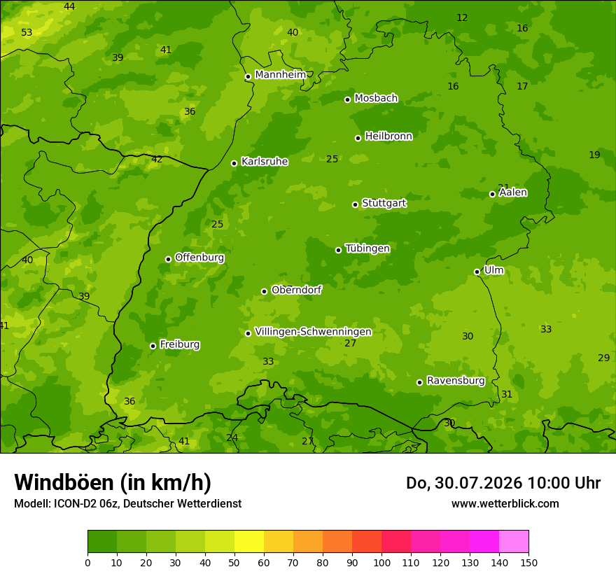 Maximale Windböen
