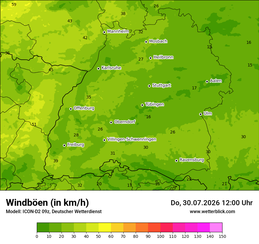Maximale Windböen