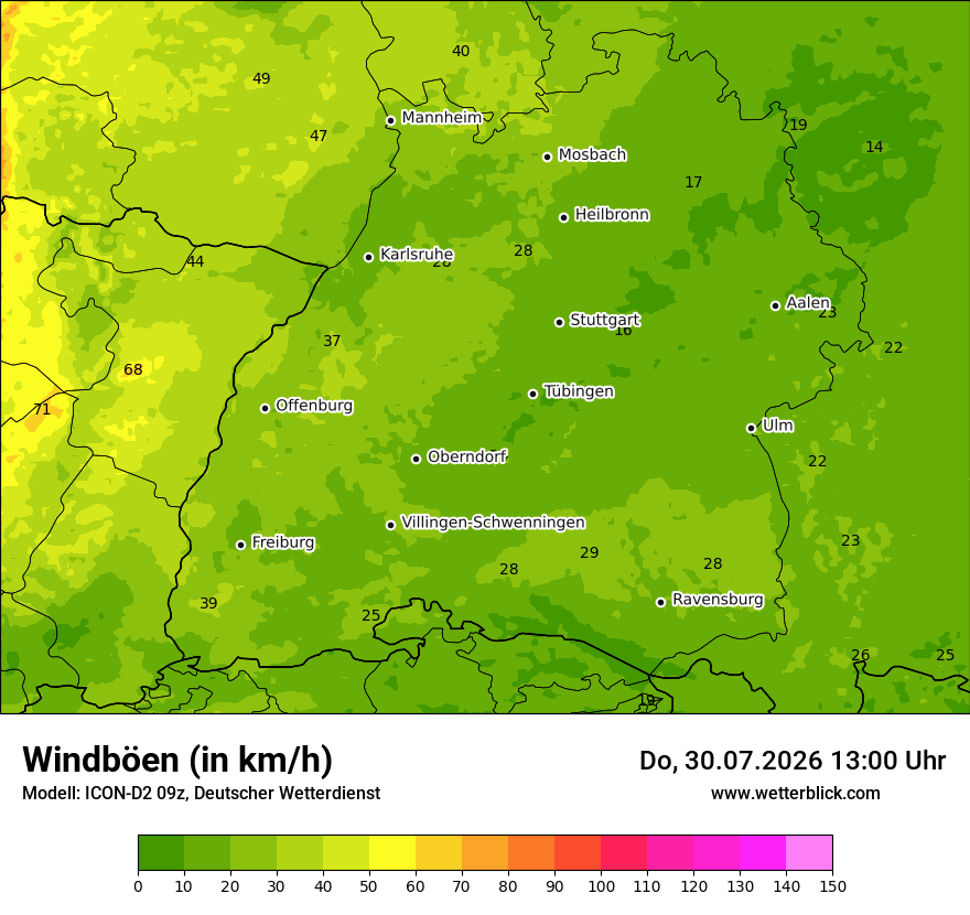 Maximale Windböen