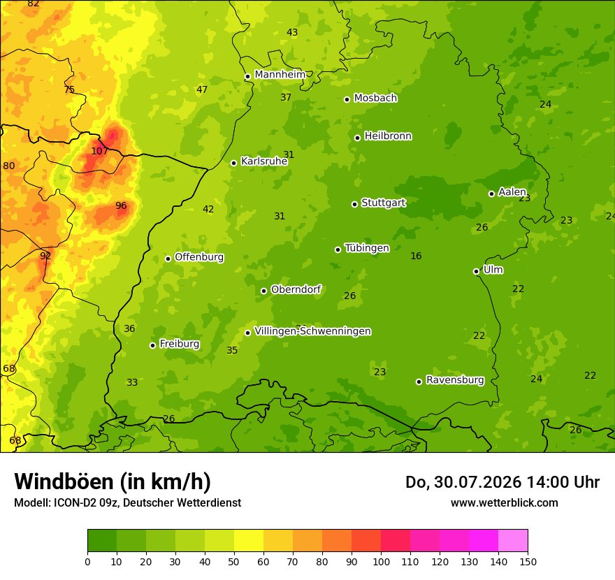 Maximale Windböen
