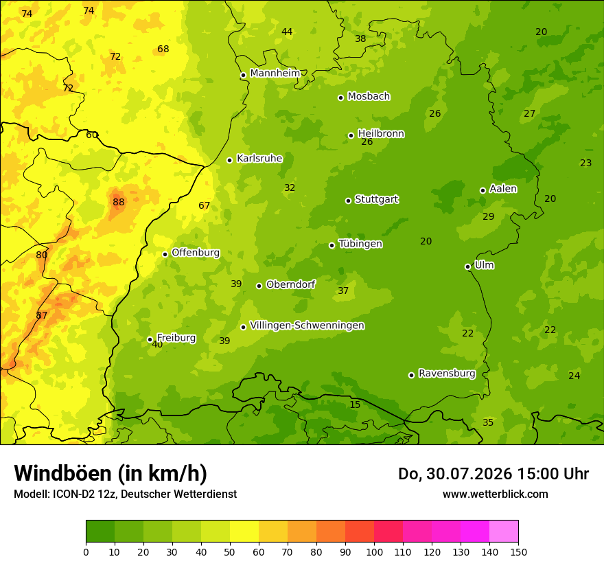 Maximale Windböen