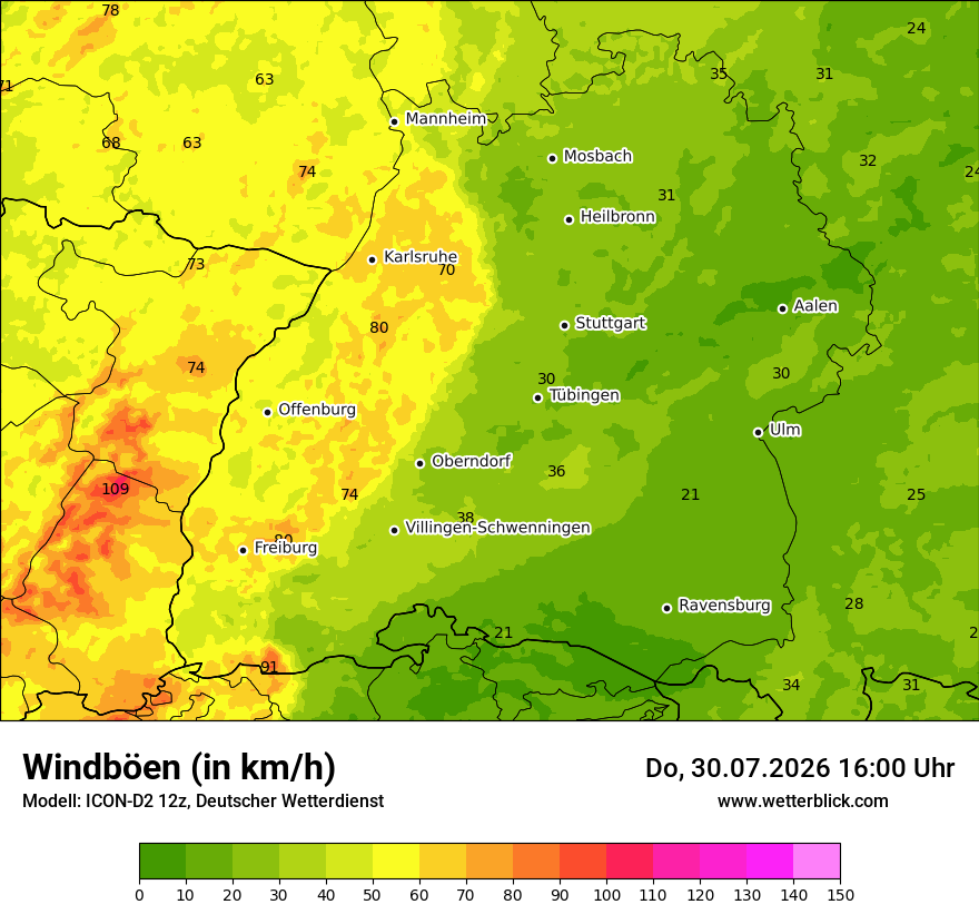 Maximale Windböen