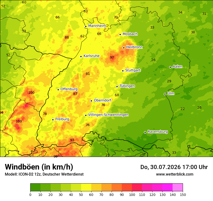 Maximale Windböen