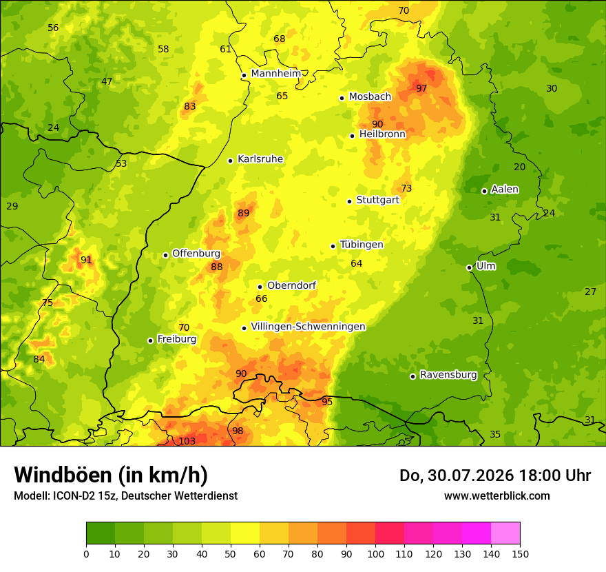 Maximale Windböen