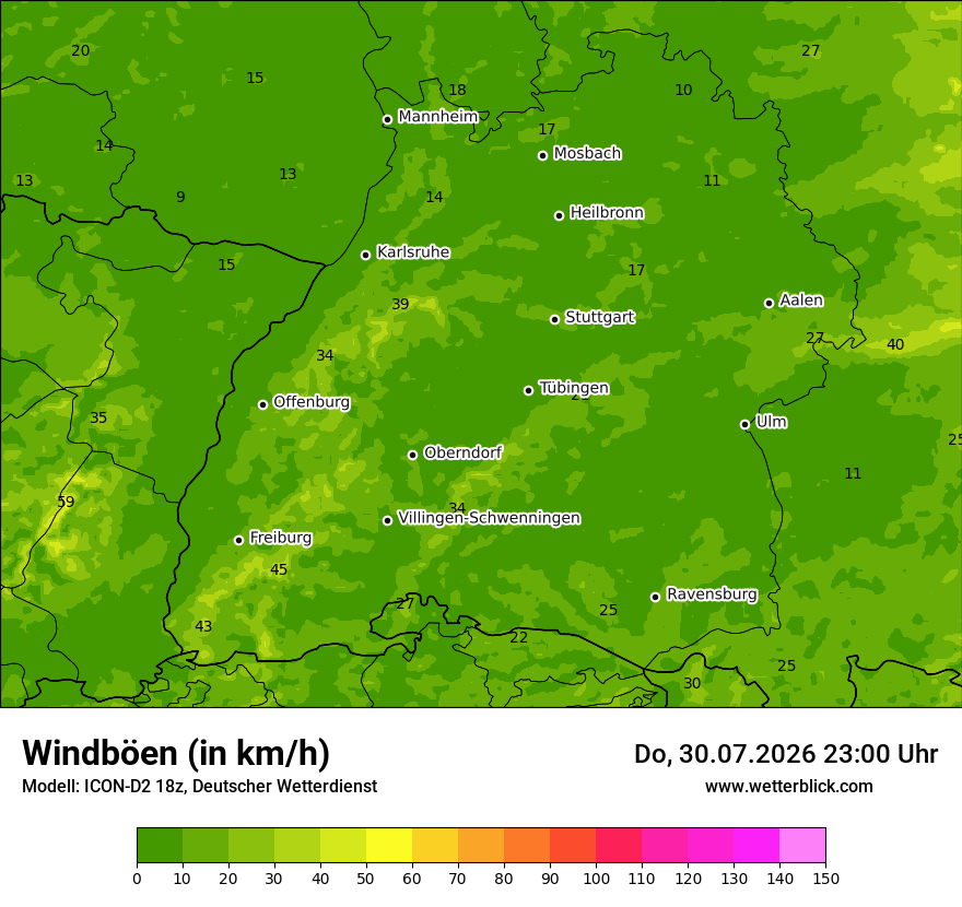 Maximale Windböen