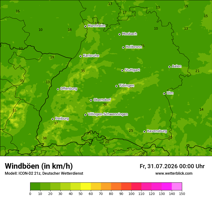 Maximale Windböen