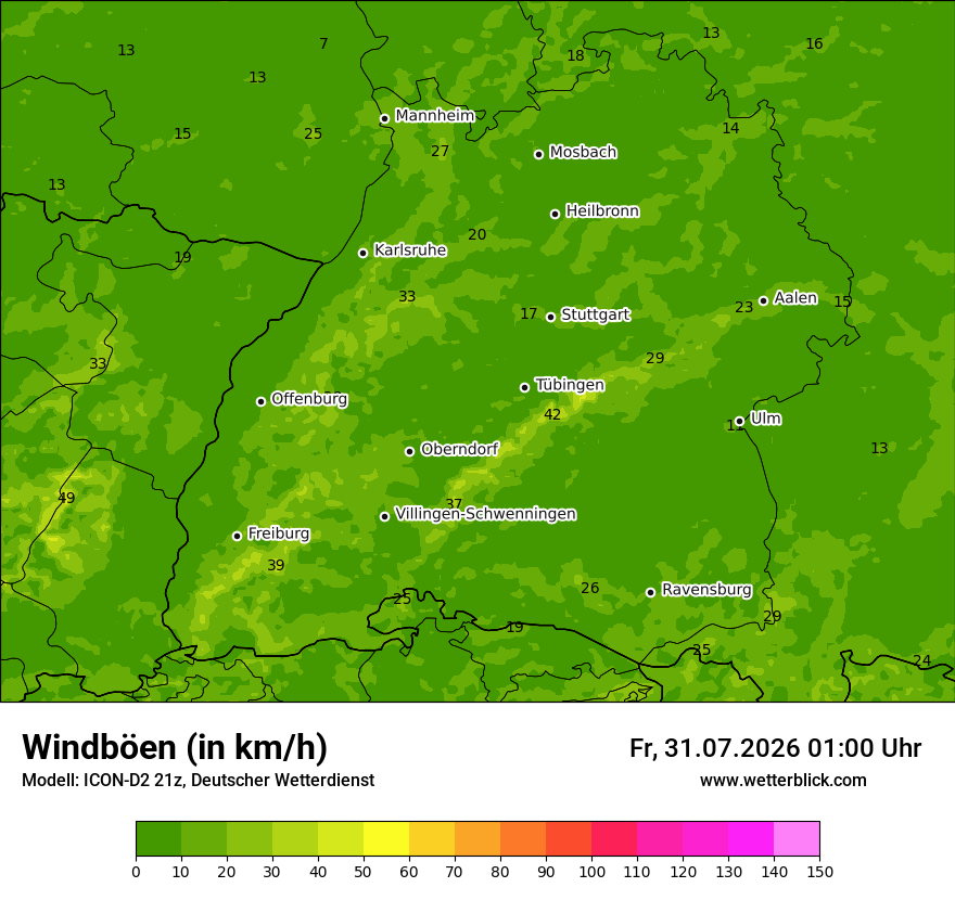 Maximale Windböen