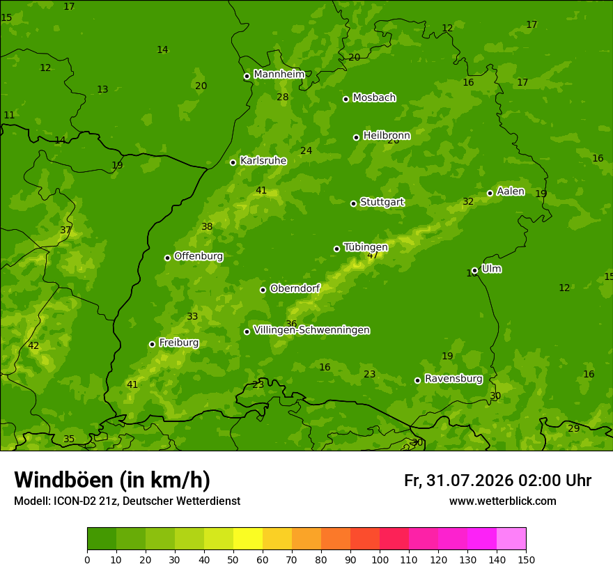 Maximale Windböen