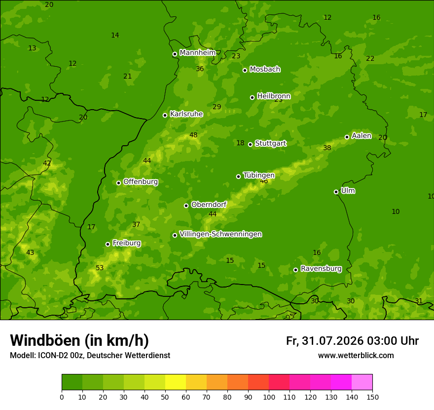 Maximale Windböen