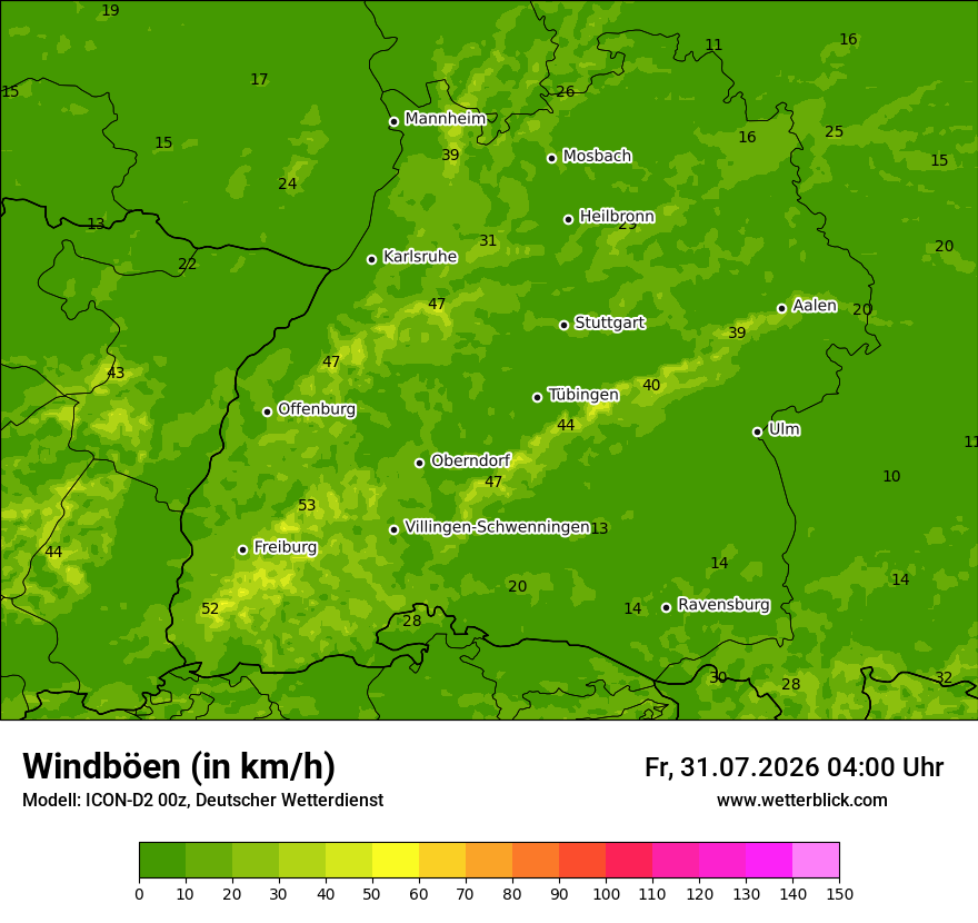 Maximale Windböen