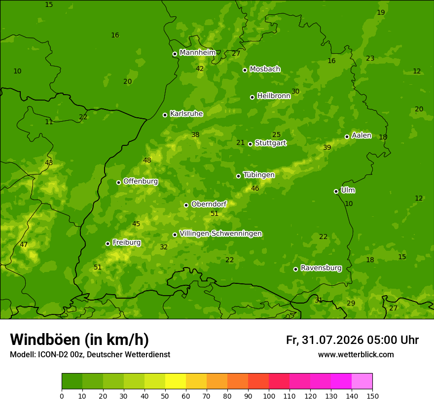 Maximale Windböen