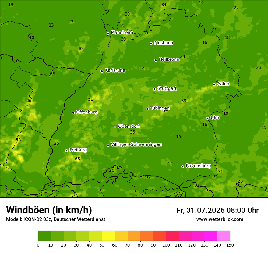 Maximale Windböen