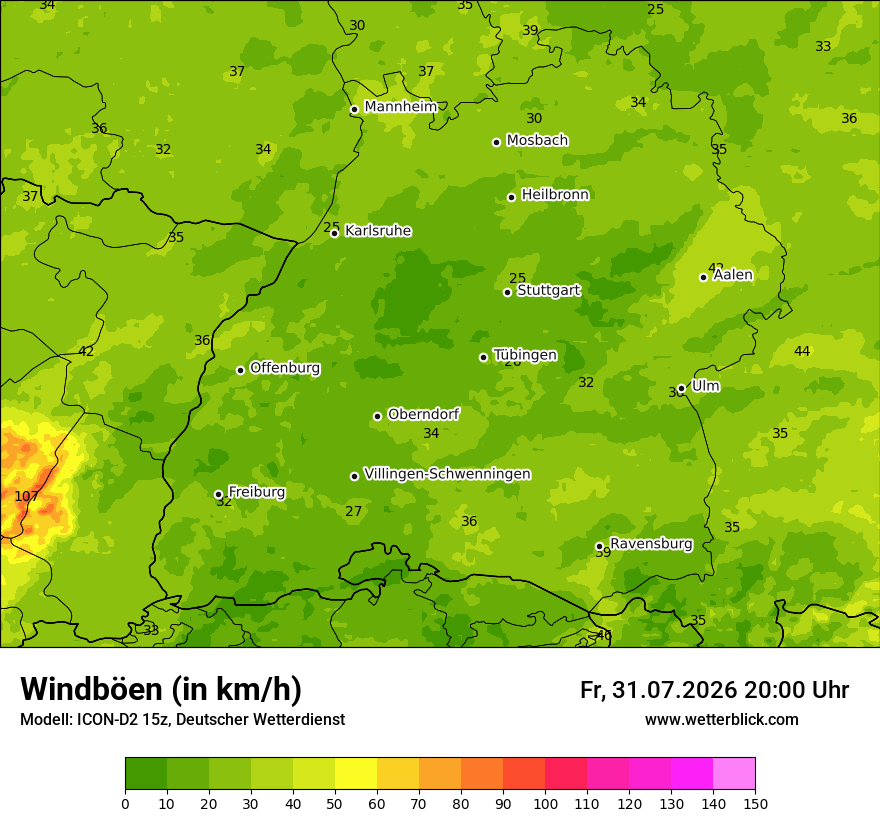 Maximale Windböen