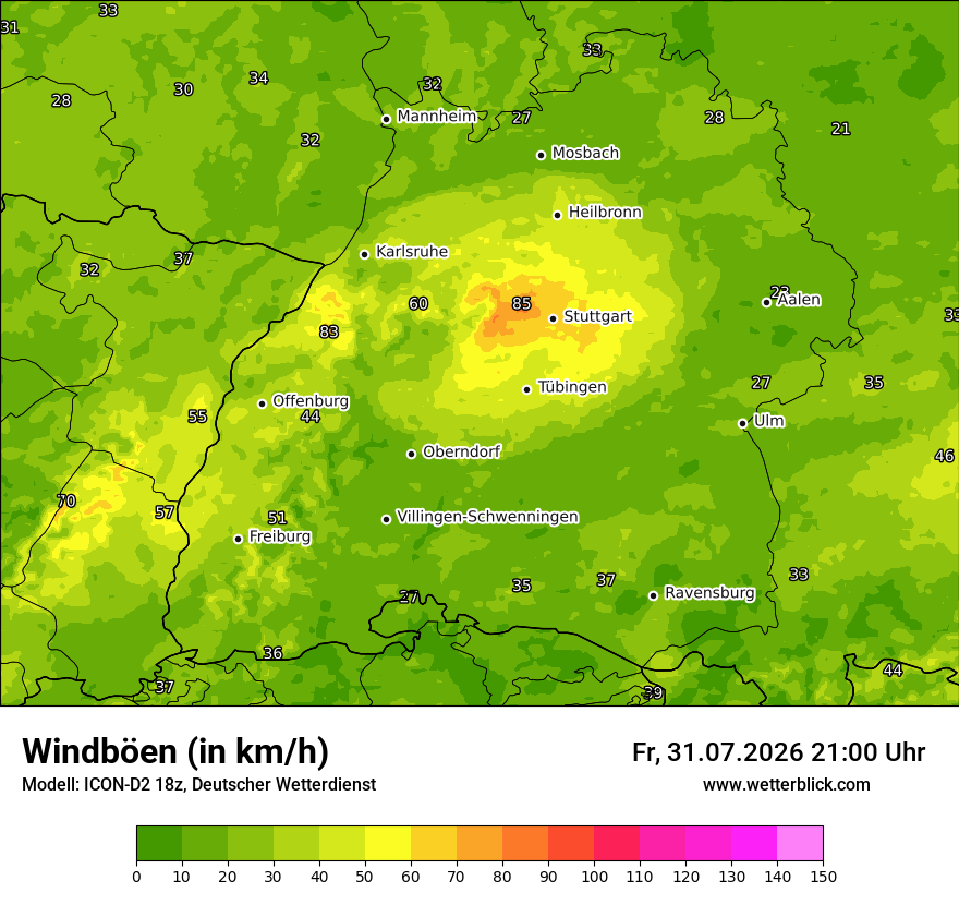 Maximale Windböen