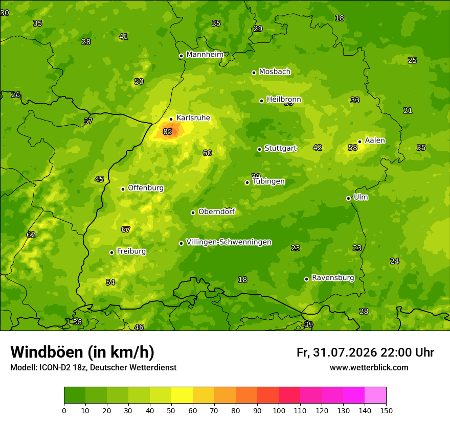Maximale Windböen