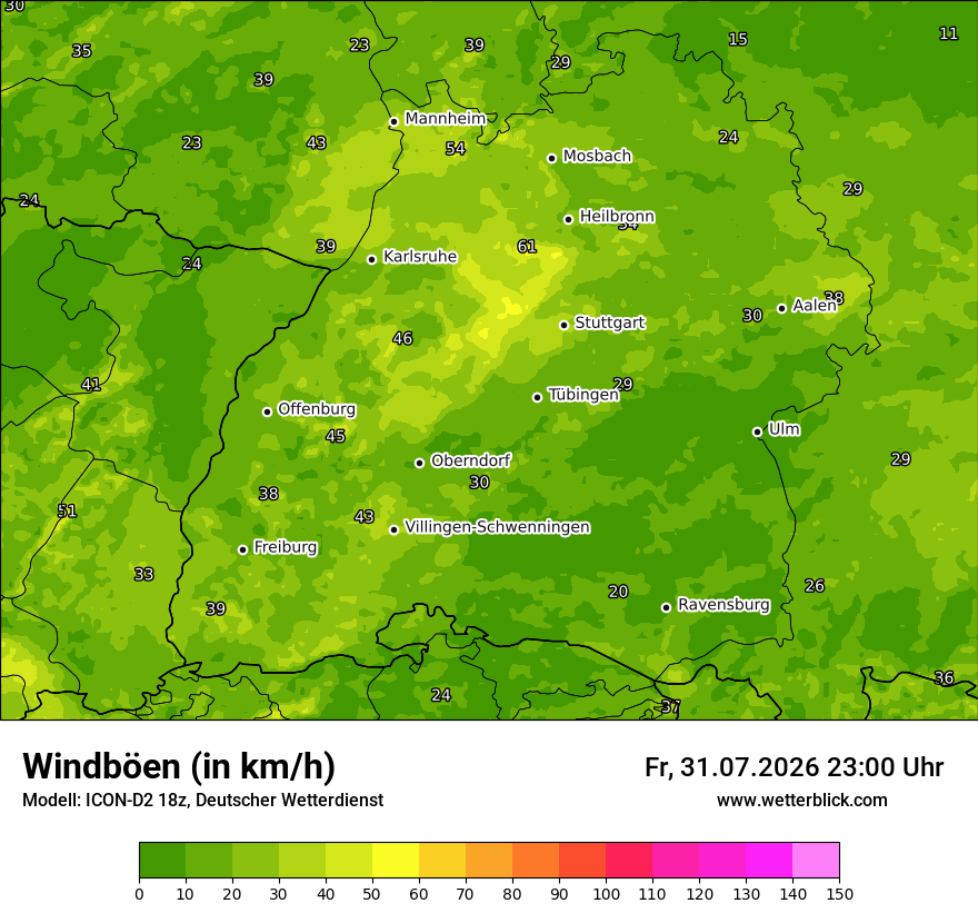 Maximale Windböen