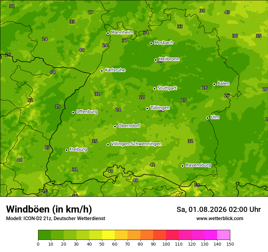 Maximale Windböen