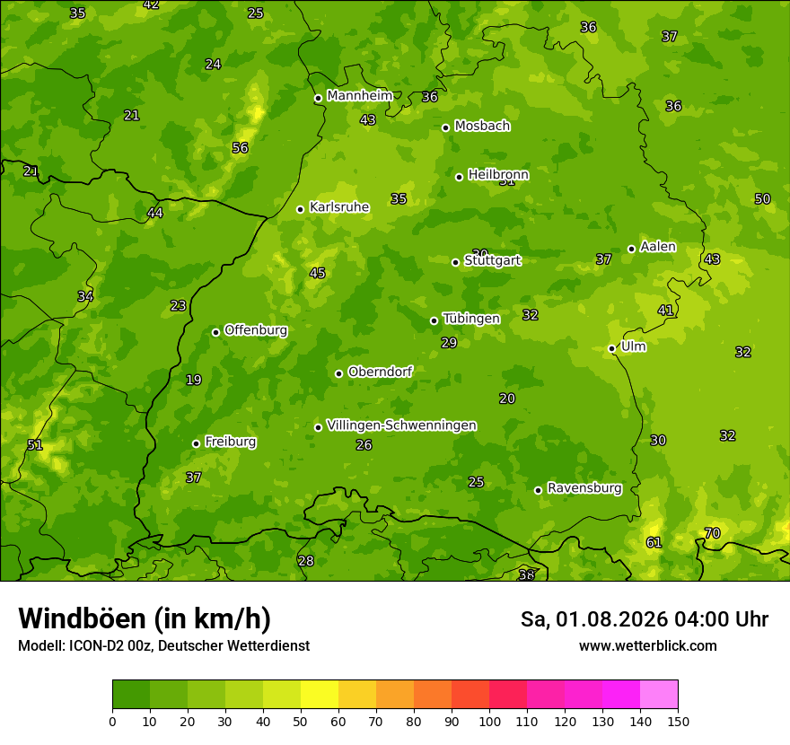 Maximale Windböen