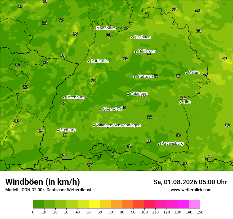 Maximale Windböen