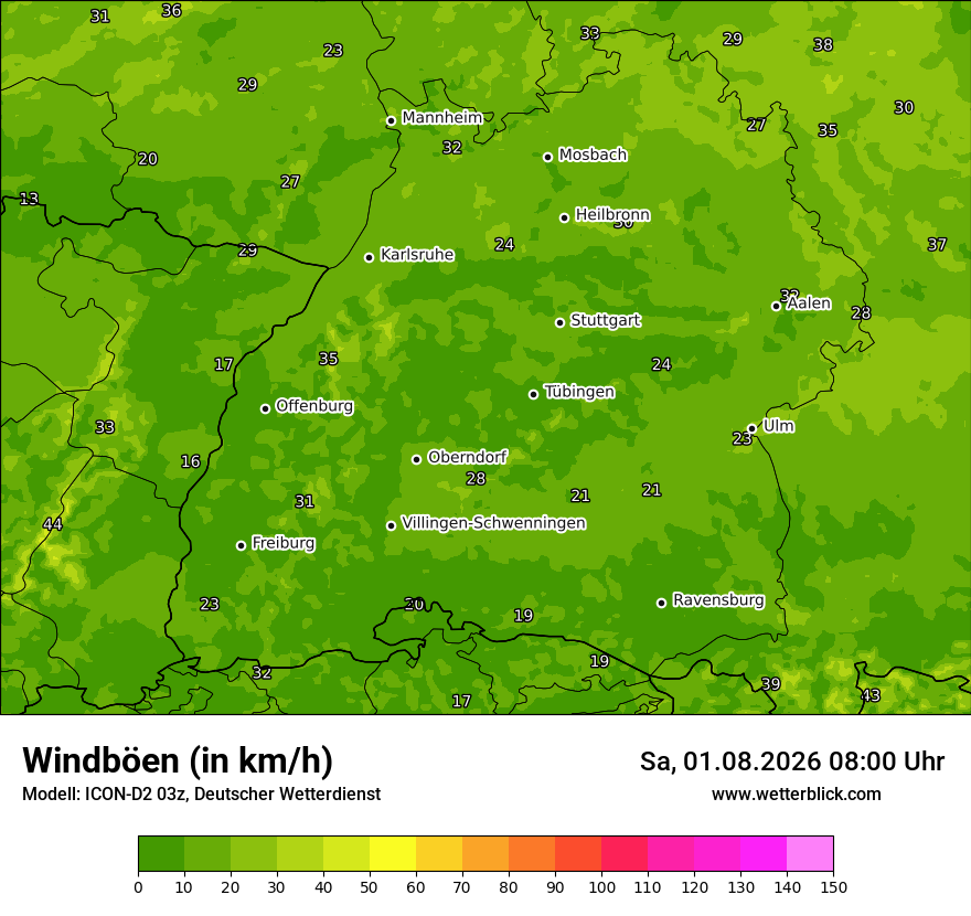 Maximale Windböen