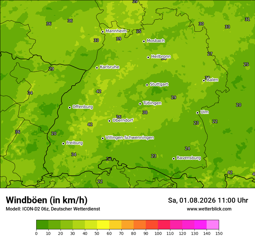 Maximale Windböen