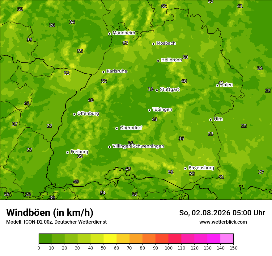 Maximale Windböen