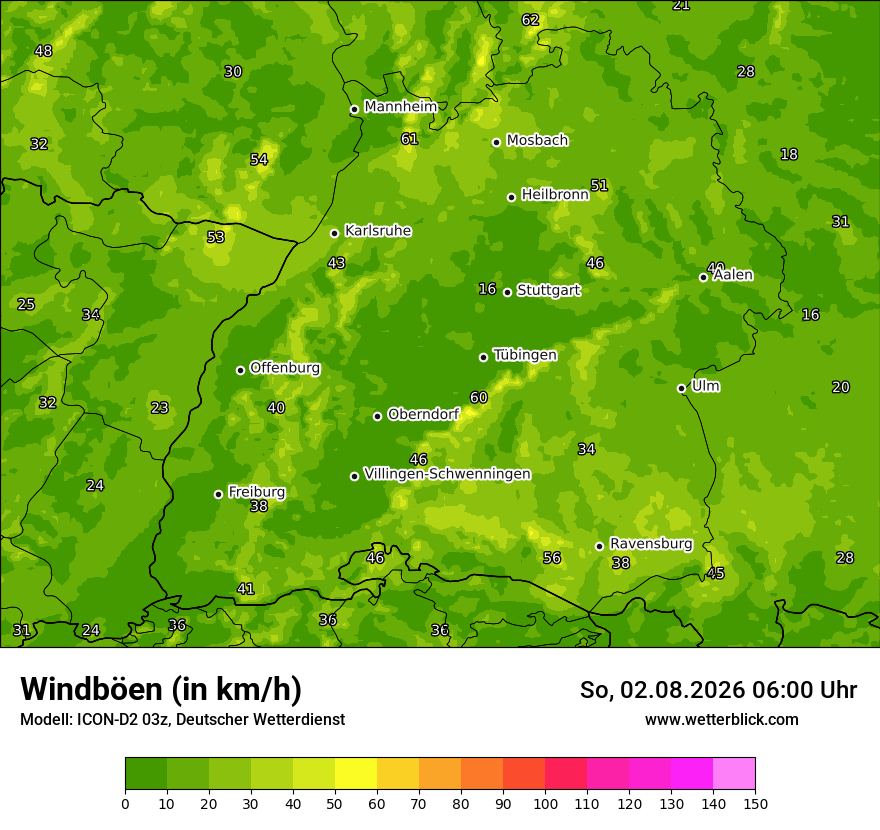 Maximale Windböen