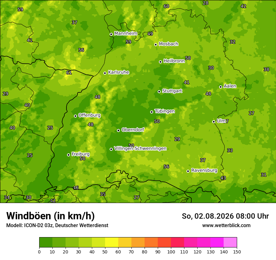 Maximale Windböen