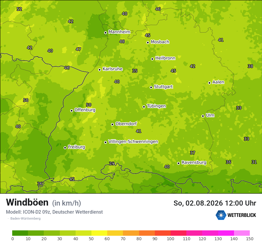 Maximale Windböen