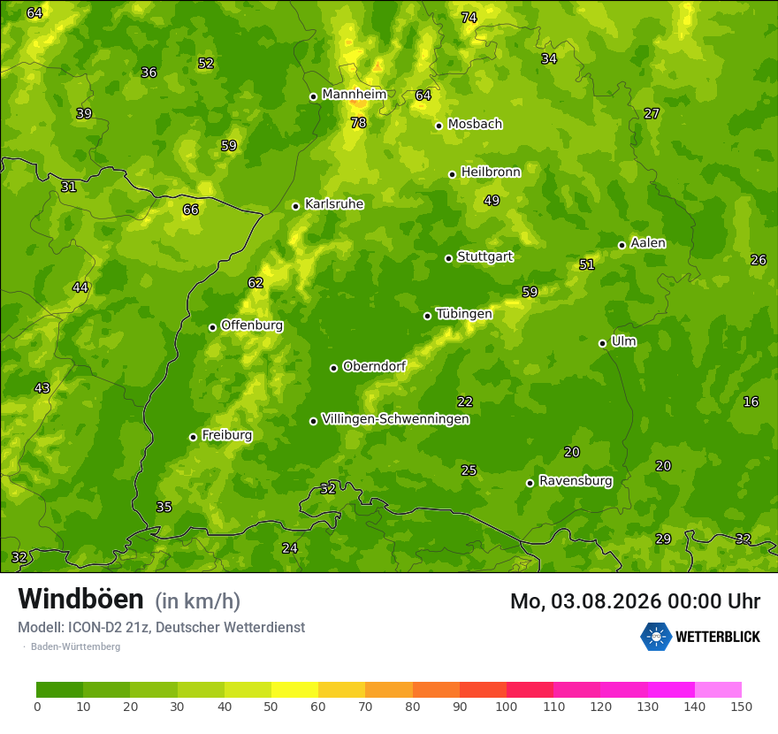 Maximale Windböen