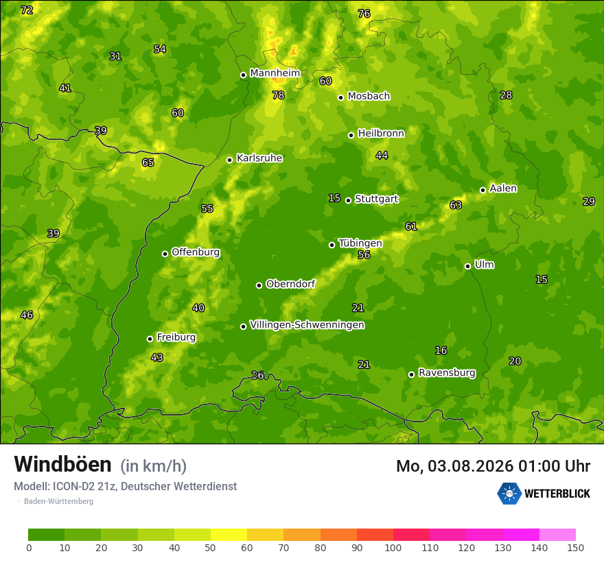 Maximale Windböen