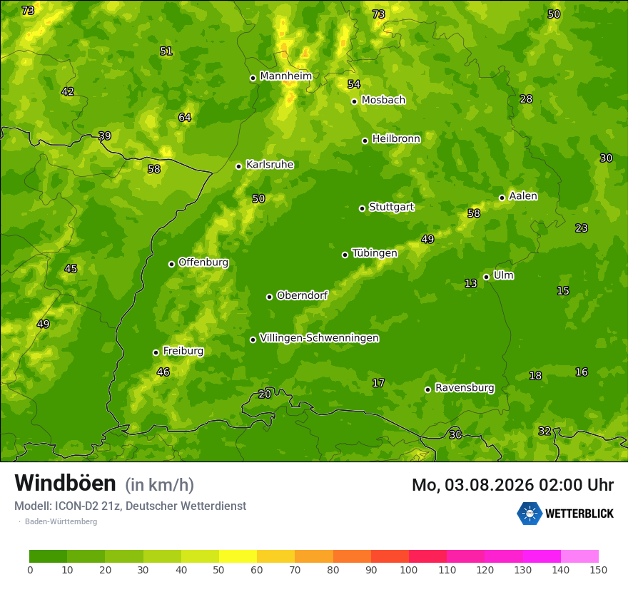 Maximale Windböen