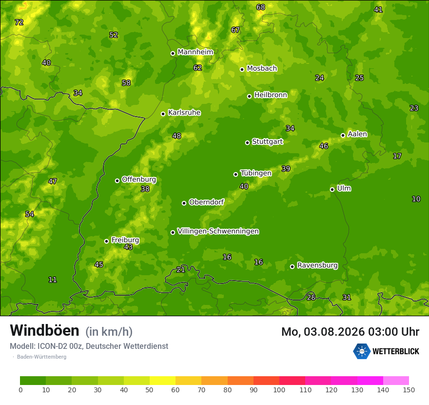 Maximale Windböen