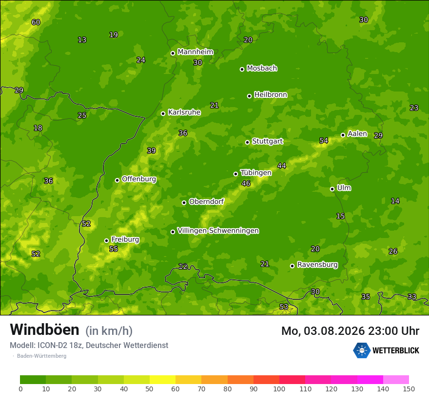 Maximale Windböen
