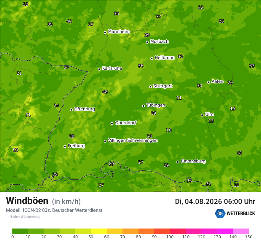 Maximale Windböen