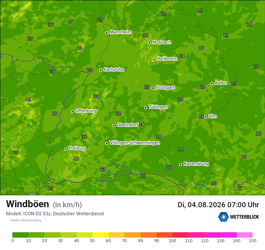 Maximale Windböen