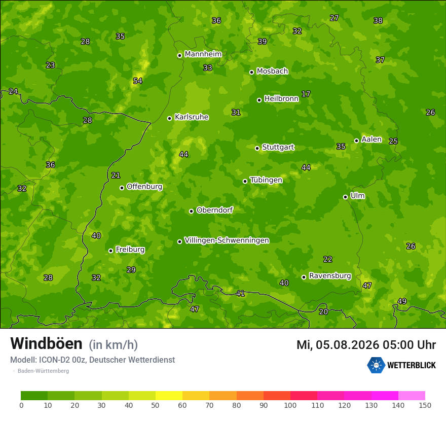 Maximale Windböen