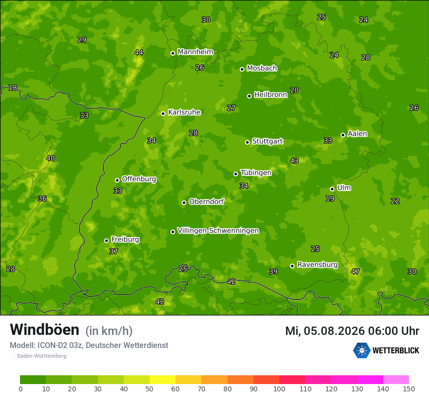 Maximale Windböen