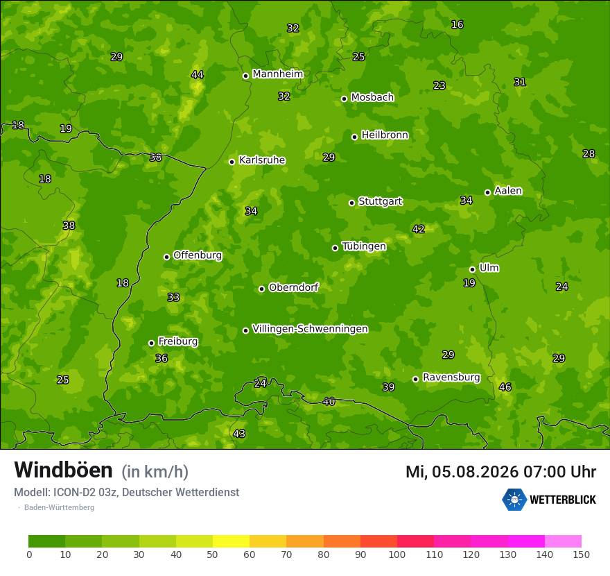 Maximale Windböen