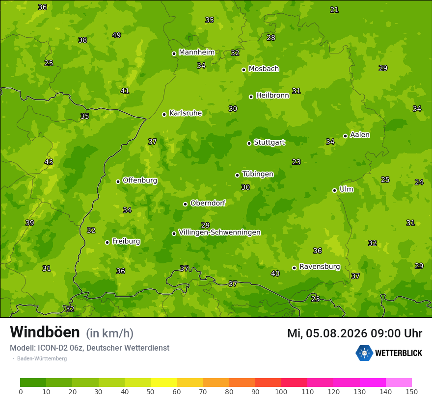 Maximale Windböen